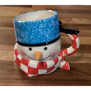 Hallmark Mitford Ceramic Aged 3D Snowman Oversized Decorative Mug Cup
